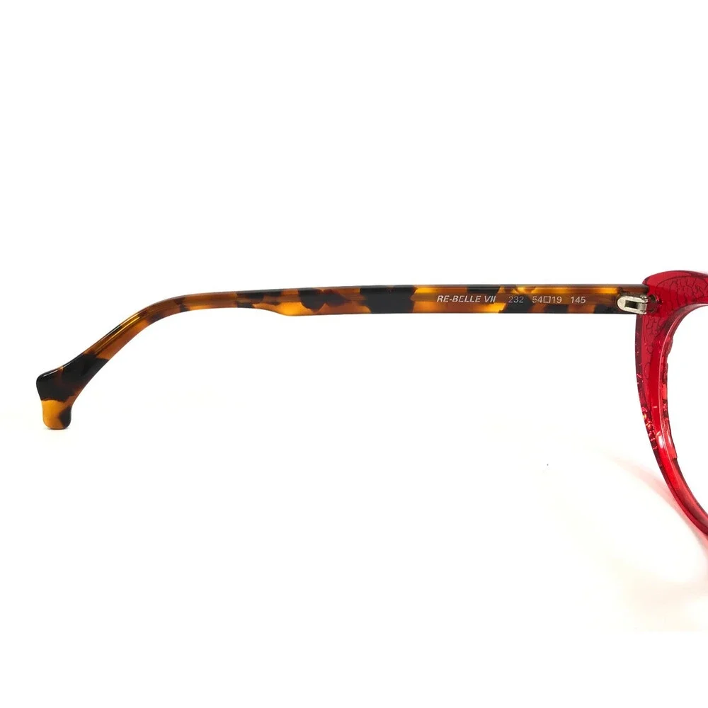 PLM Creation Eyeglasses Frames RE-BELLE VII Red Tortoise Cat Eye 532 54-19-145